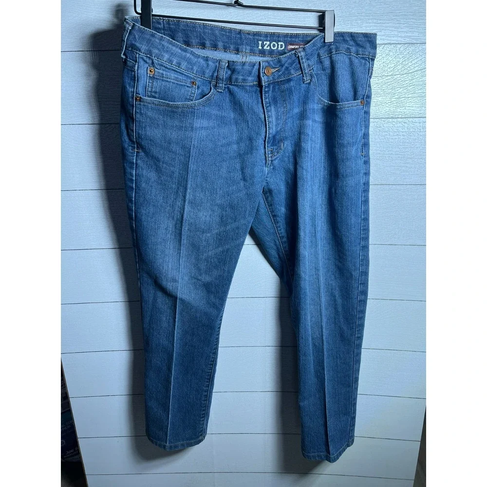 IZOD 36x30 (ACTUAL 38x26) HEMMED Slim Straight Fit Blue Denimn Jeans
